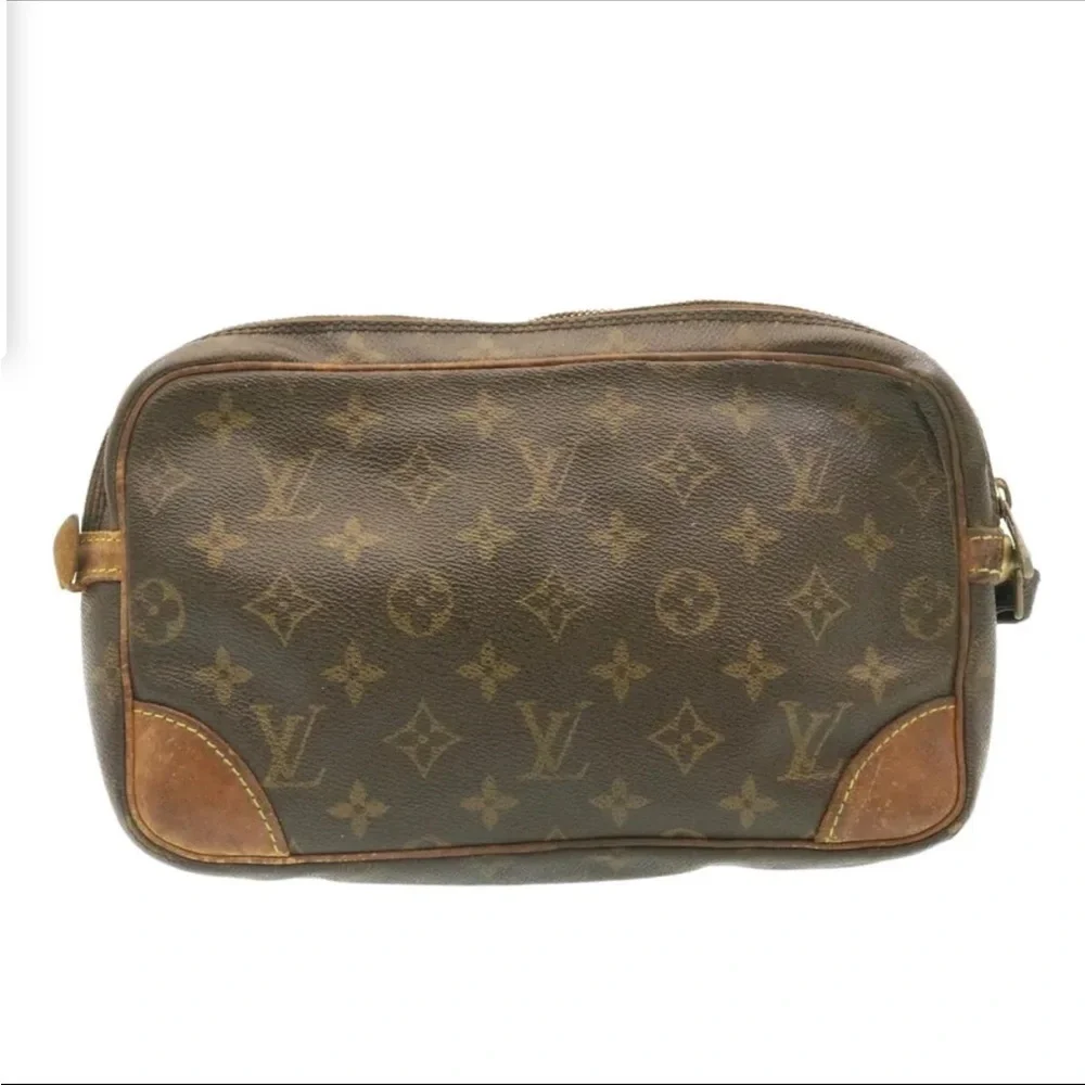 Authentic Vintage LOUIS VUITTON Monogram Marly Dragonne GM Clutch Bag M51825 LV